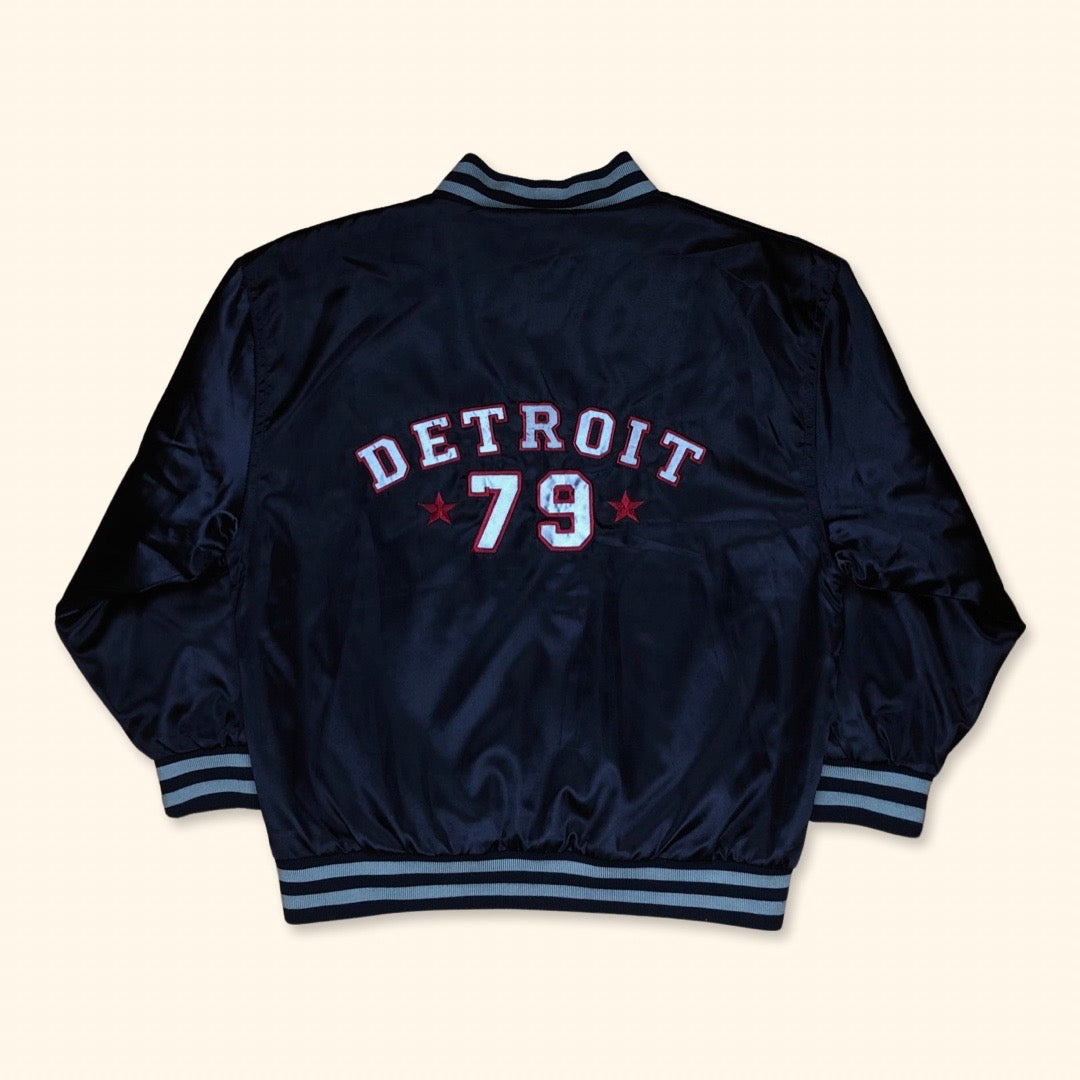 Vintage Embroidered Detroit Bomber Oversized Jacket (XS)