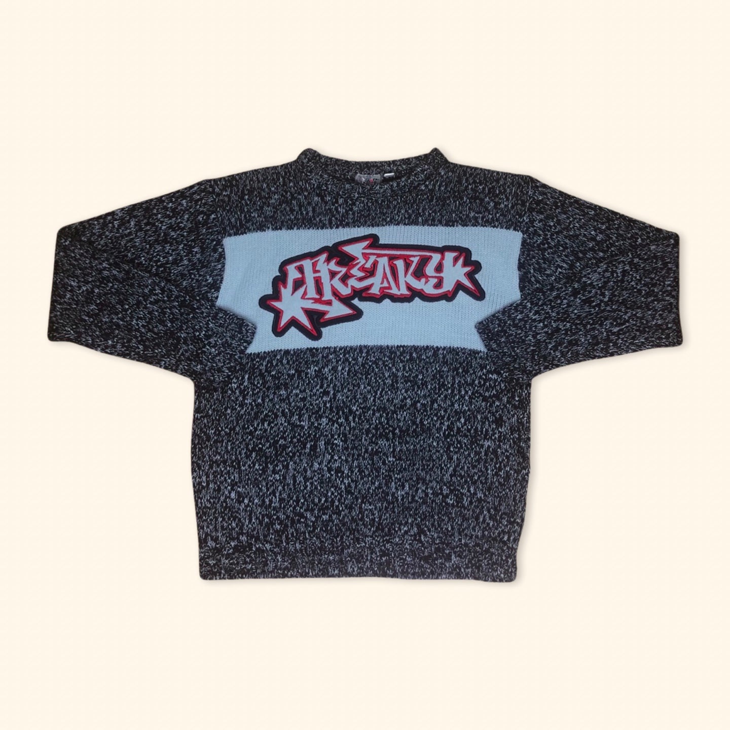 Y2K Dognose Knitted Graffiti Sweater (XS)