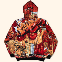 Load image into Gallery viewer, Raw Blue Y2K Graffiti Hip Hop Full Zipper (M)
