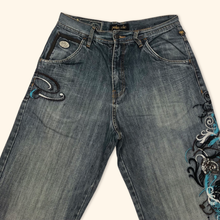 Load image into Gallery viewer, Pelle Pelle Embroidered Hip Hop Baggy Jeans (L)
