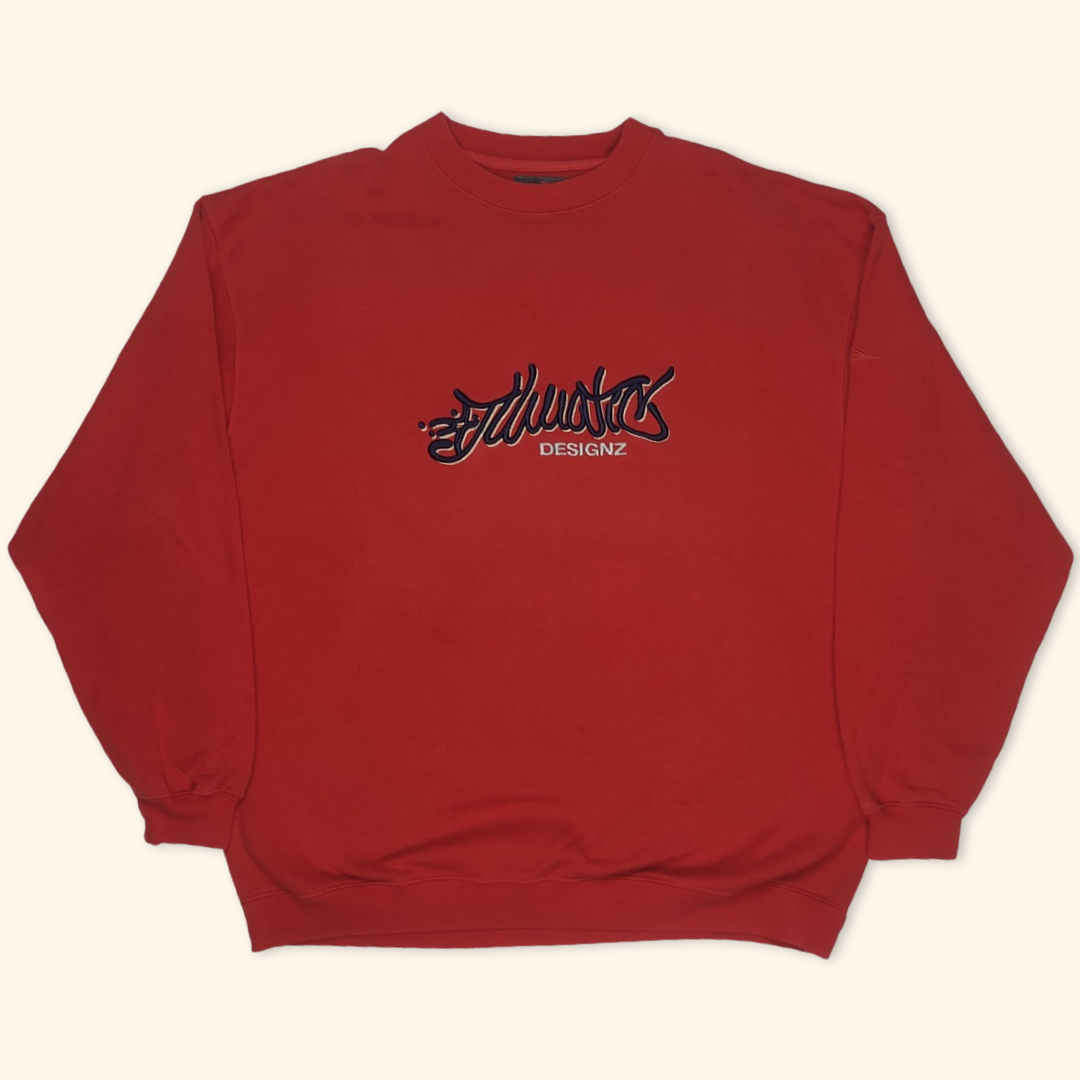 Illmatic Hip Hop Oversized Embroidered Graffiti Sweater (L)