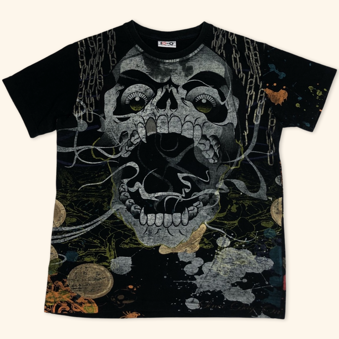 Y2k Vintage Skull T-Shirt (S)