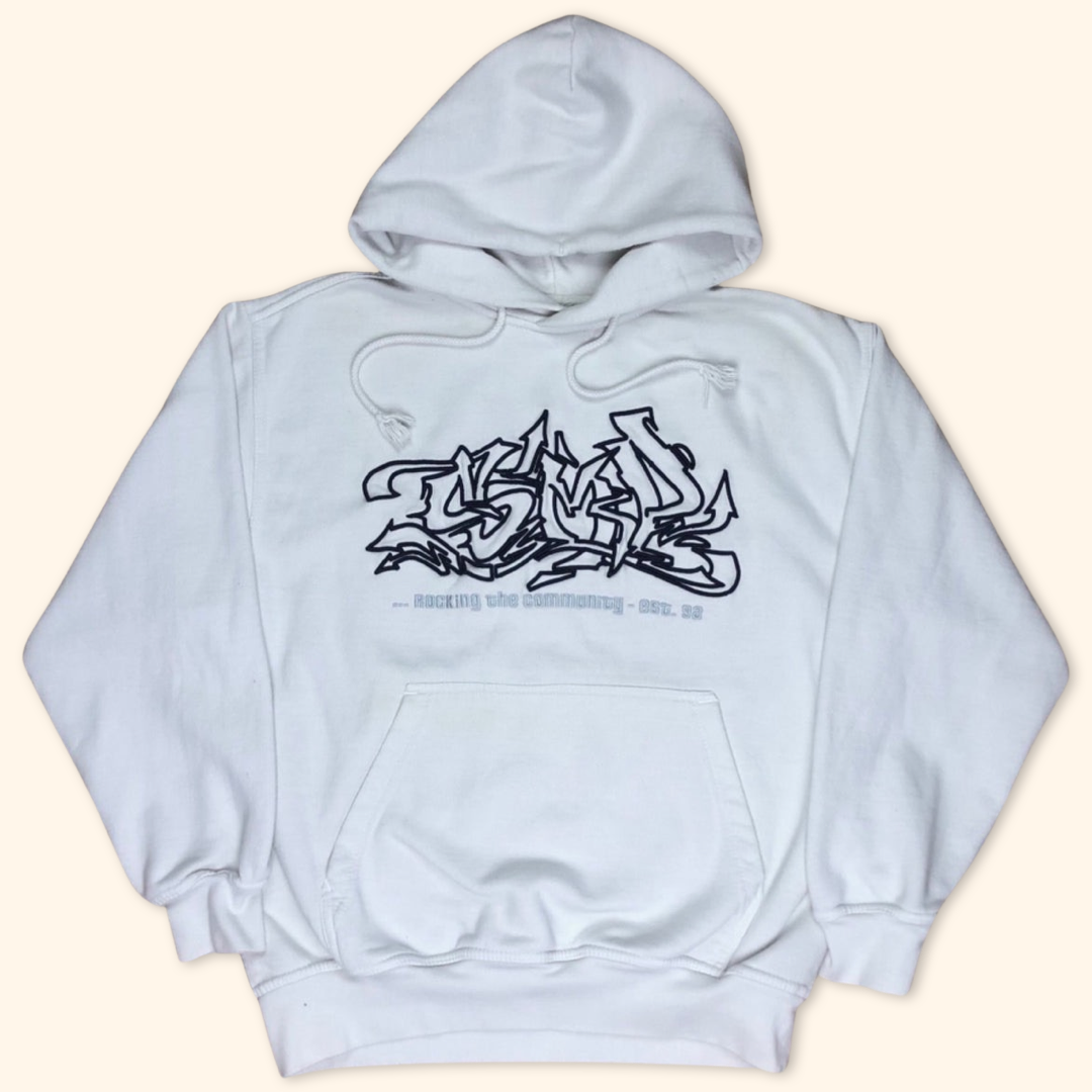 Fishbone Embroidered Graffiti Hoodie (M)